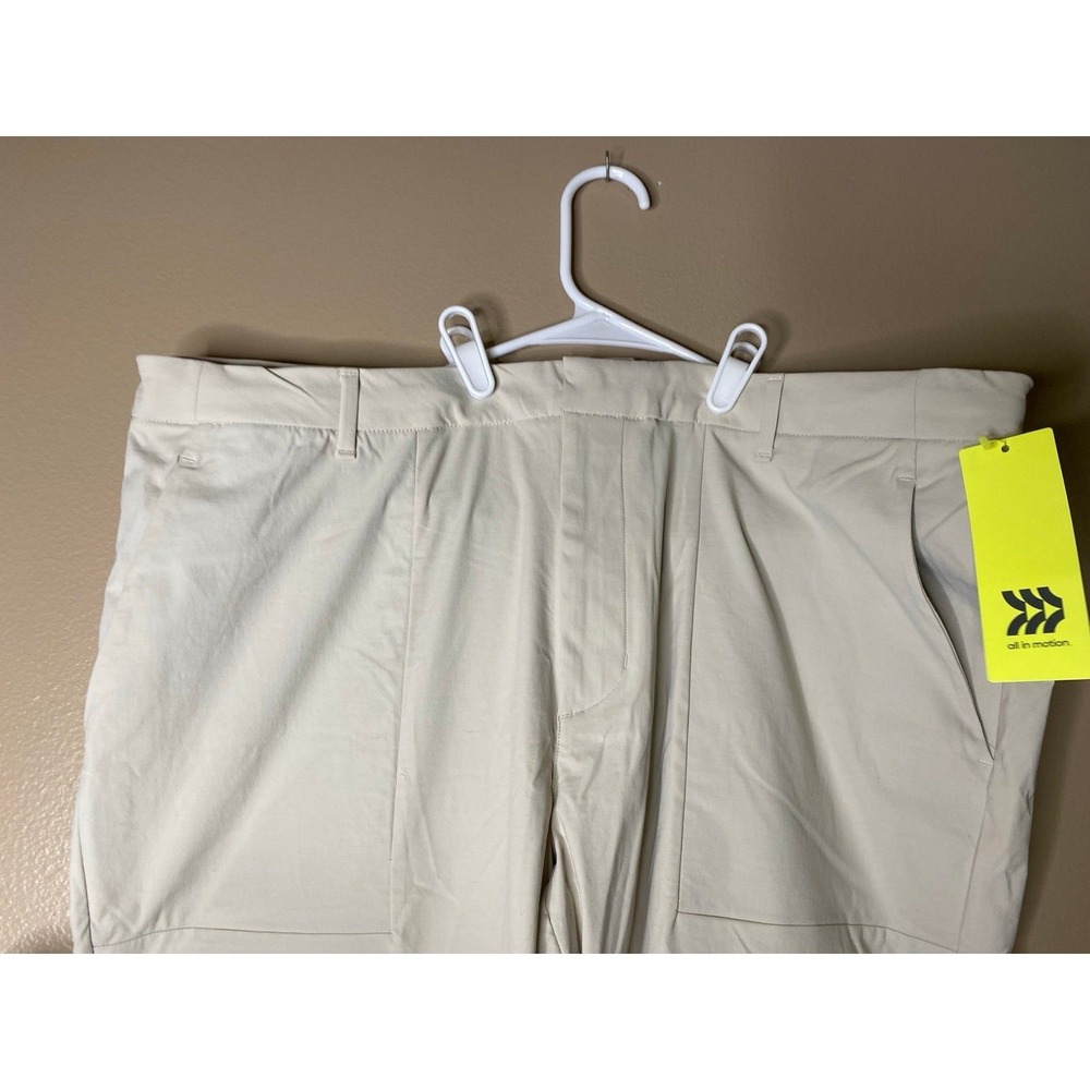 All in Motion Mens Tan‎ Khaki Golf Pants 40x32 Stretch Performance Straight Leg